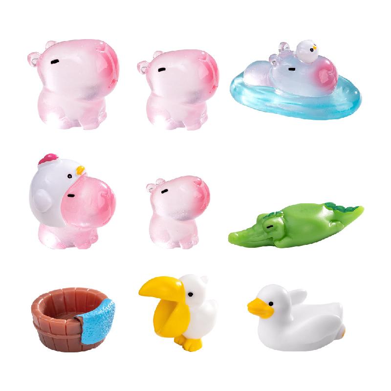 Những con capybara phát sáng mini - phụ kiện trang trí DIY, mô hình thu nhỏ cho bàn làm việc, đồ trang trí thú vị (ZC-1384)