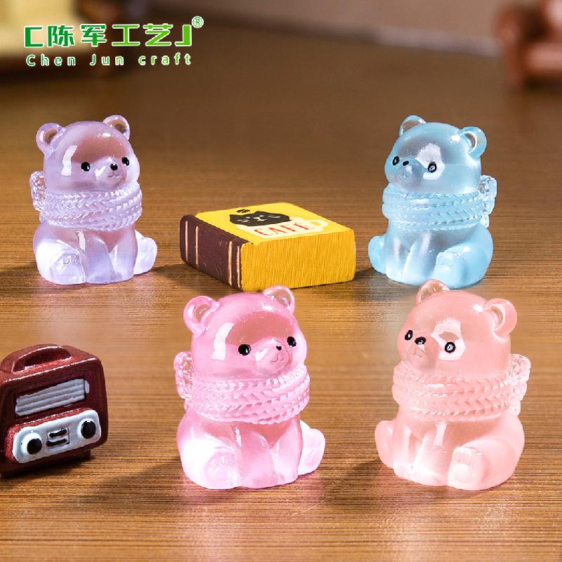 Gấu Bắc Cực phát sáng – Mô hình gấu dạ quang, trang trí xe hơi, bàn làm việc (M-1255)