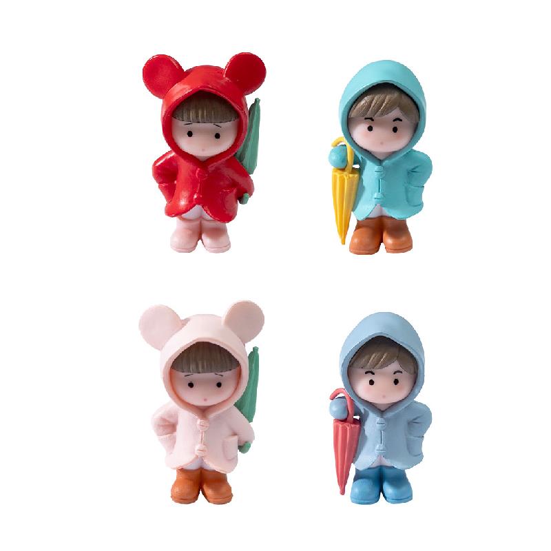 Đôi tình nhân mặc áo mưa dễ thương cho tiểu cảnh (ZC-629)