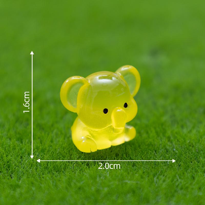 微景观创意夜光小象萌粒园艺造景 DIY装饰品挂配件迷你树脂小摆件