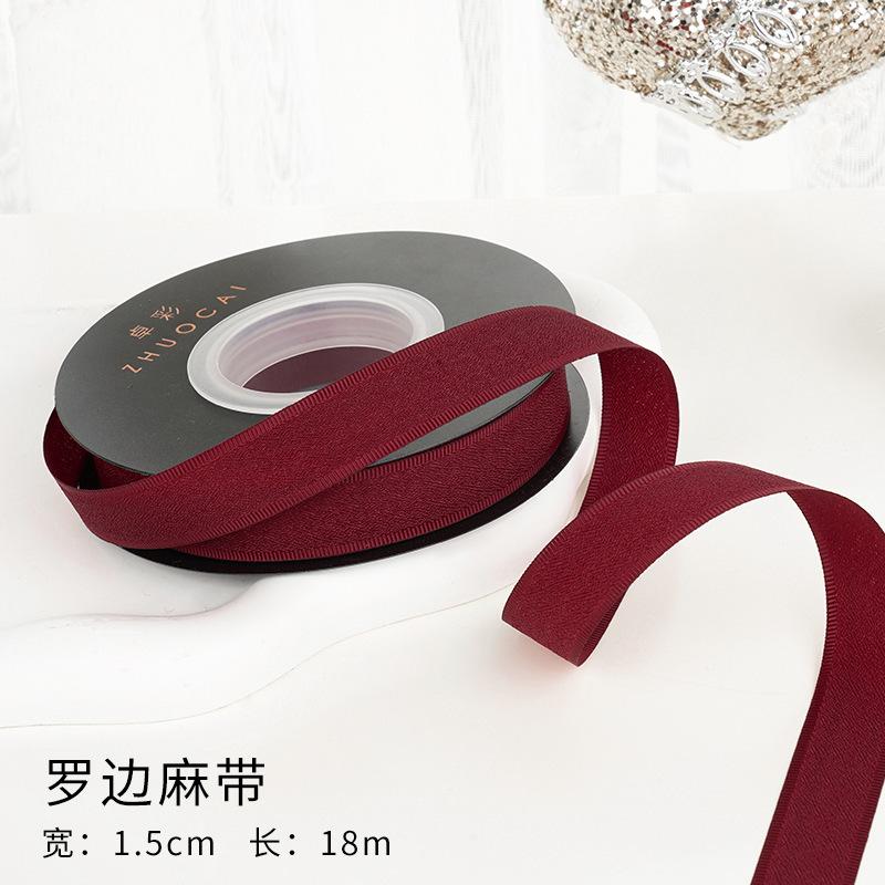Ruy băng đỏ rượu vang, dây lụa nhung cao cấp, gói quà, buộc hoa, trang trí Noel sang trọng và tinh tế