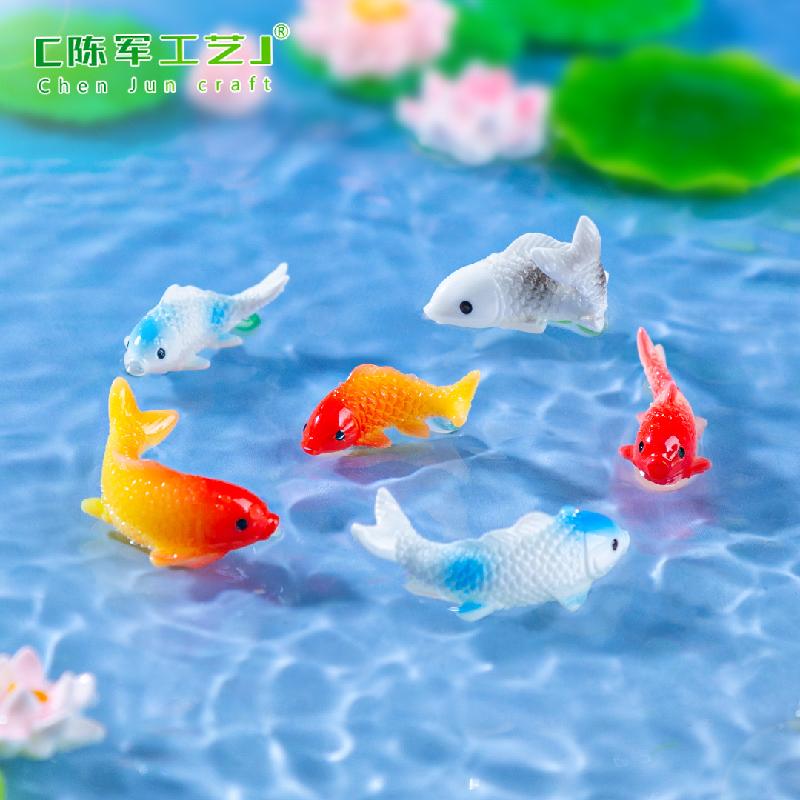 微景观创意写实小锦鲤金鱼萌粒鱼缸造景 DIY装饰品配件迷你小摆件