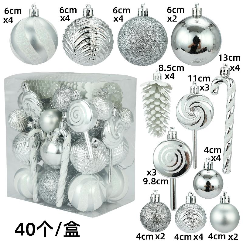 Trang trí Noel: Bộ bóng Noel 6cm/4cm, quà tặng hộp đẹp