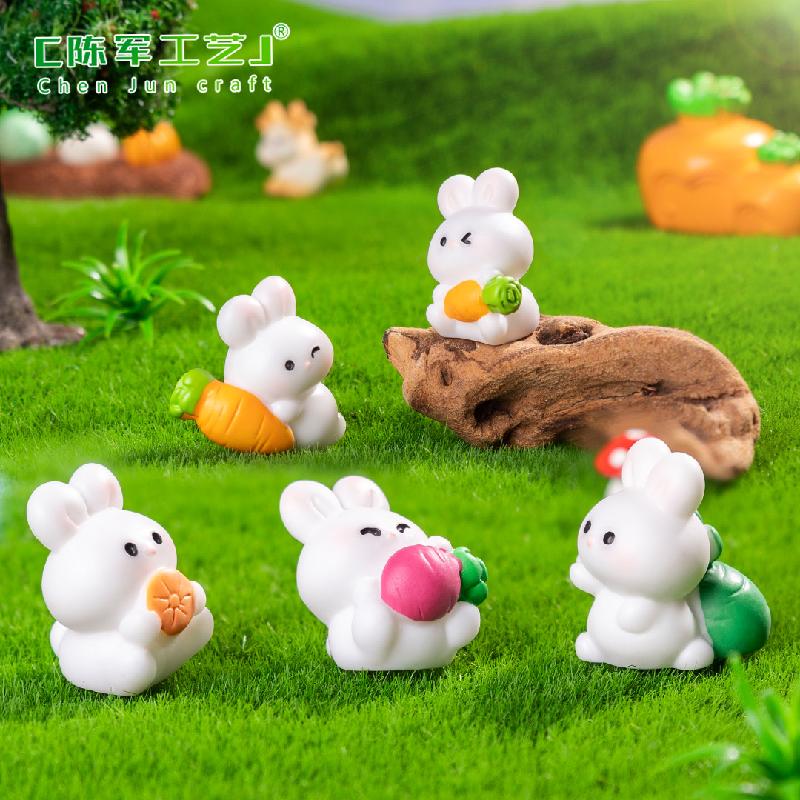 Thỏ & cà rốt mini – Mô hình thỏ dễ thương, trang trí vườn cảnh, bàn làm việc (M-1371)