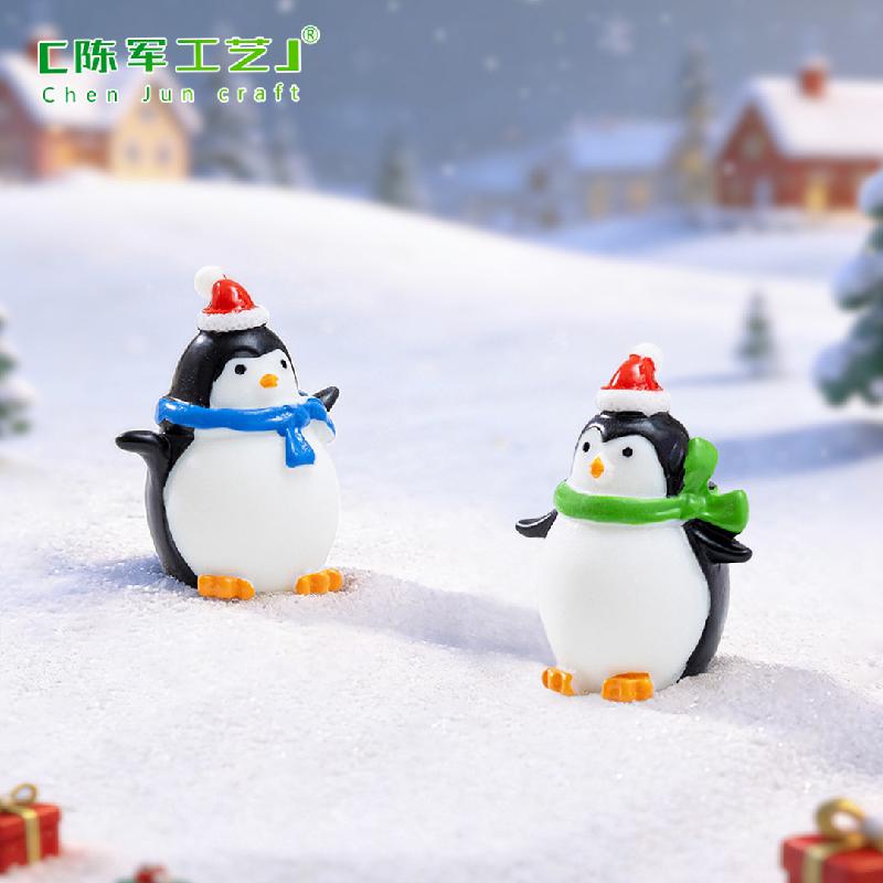 Tiểu cảnh chim cánh cụt Noel, phụ kiện trang trí dễ thương mini (ZC-560)