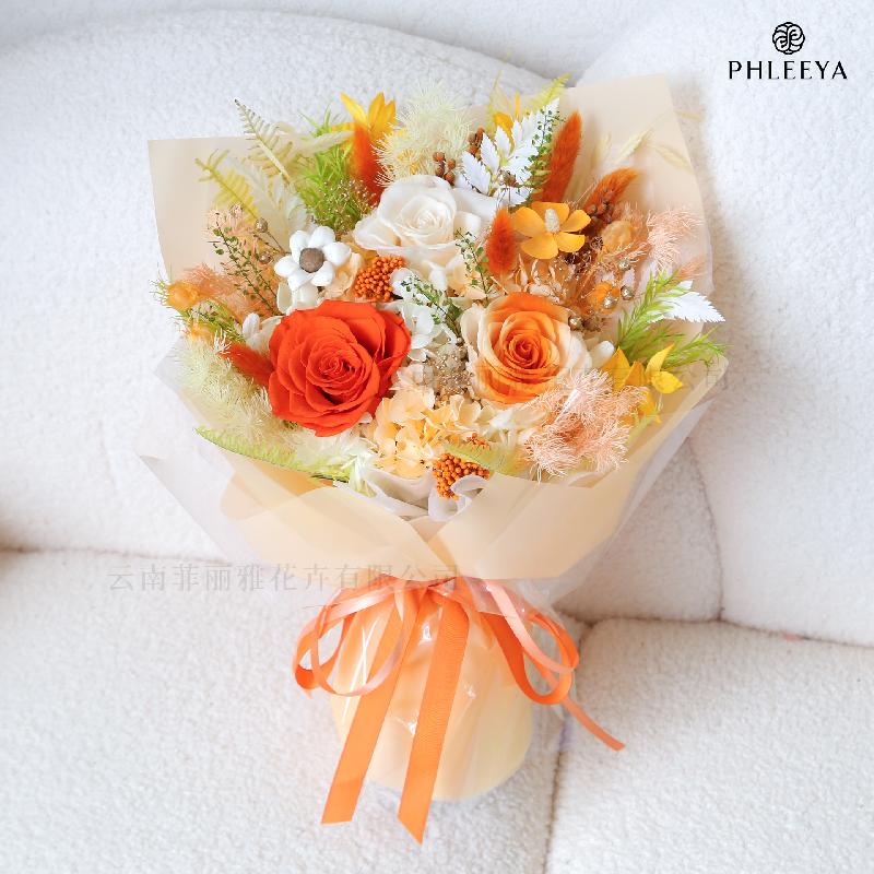 Bó hoa hồng vĩnh cửu quà giáo viên Thất Tịch Valentine cao cấp (HK-40)