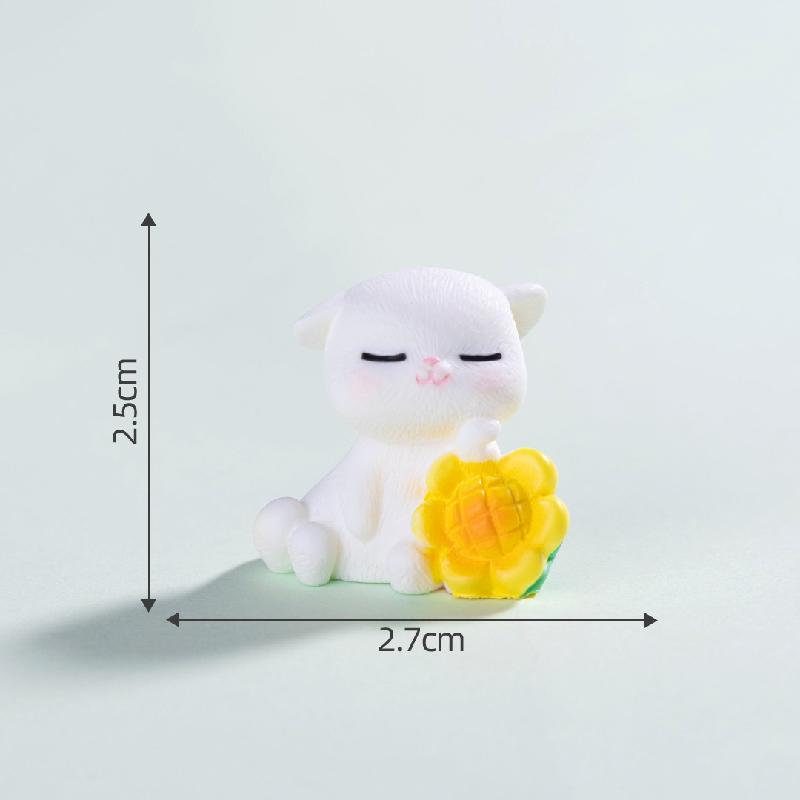 微景观创意可爱向日葵小猫园艺造景 DIY装饰品配件迷你桌面小摆件