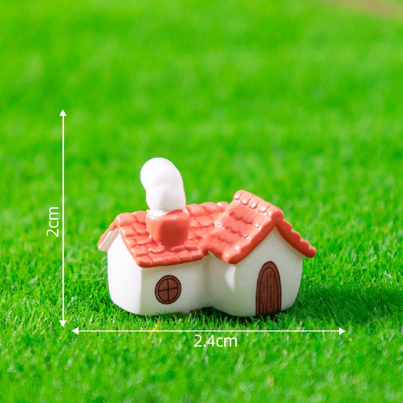微景观创意红瓦烟囱乡村小房子园艺造景 DIY装饰品配件迷你小摆件
