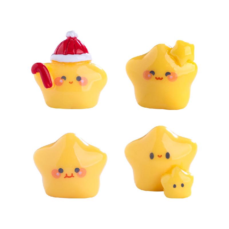 创意夜光Q萌天使小黄星萌粒园艺造景DIY装饰品挂配件微景观小摆件