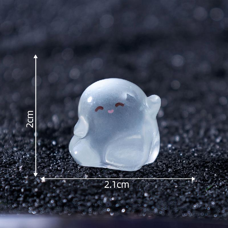 微景观万圣夜光透色可爱小幽灵公仔萌粒 DIY装饰品配件桌面小摆件
