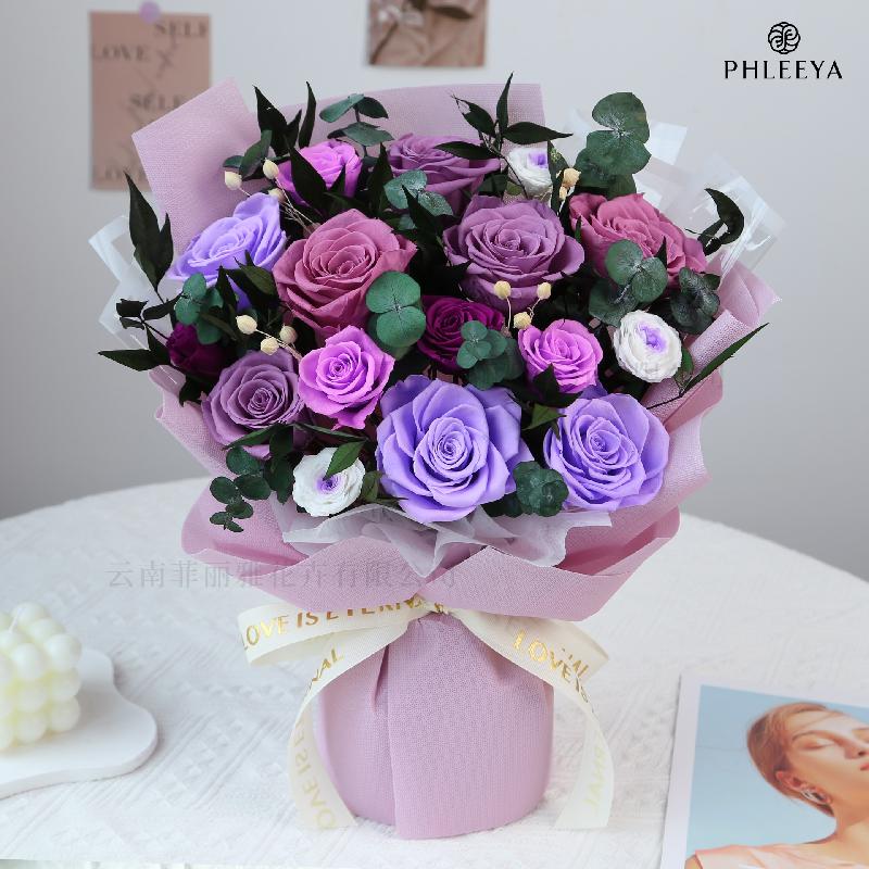 Bó hoa hồng vĩnh cửu quà giáo viên Thất Tịch Valentine cao cấp (HK-40)