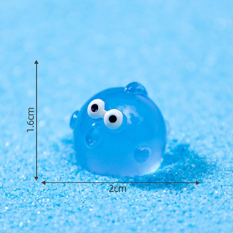 微景观创意夜光胖胖鱼海洋鱼缸造景造景 DIY装饰品配件迷你小摆件