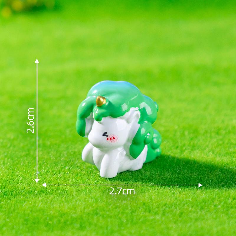 微景观创意彩虹小独角兽萌粒公仔园艺造景 DIY装饰配件迷你小摆件