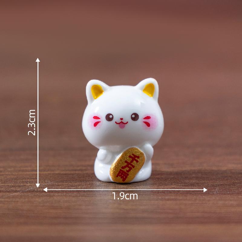 微景观创意新年招财小猫公仔萌粒 DIY装饰品挂配件迷你桌面小摆件