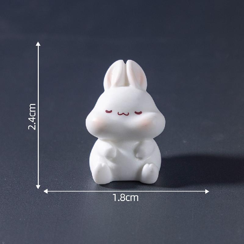 微景观创艺中秋月饼兔子公仔 DIY装饰品挂配件迷你汽车桌面小摆件