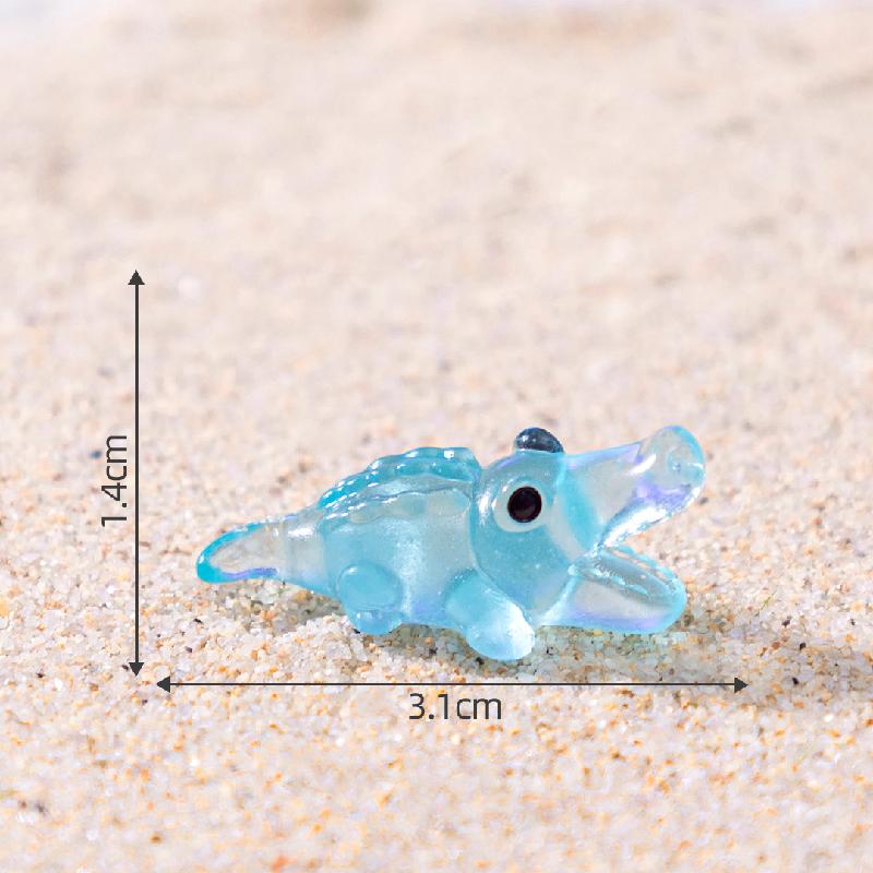 跨境外贸微景观创意夜光大嘴鳄鱼萌粒 DIY装饰品挂配件迷你小摆件