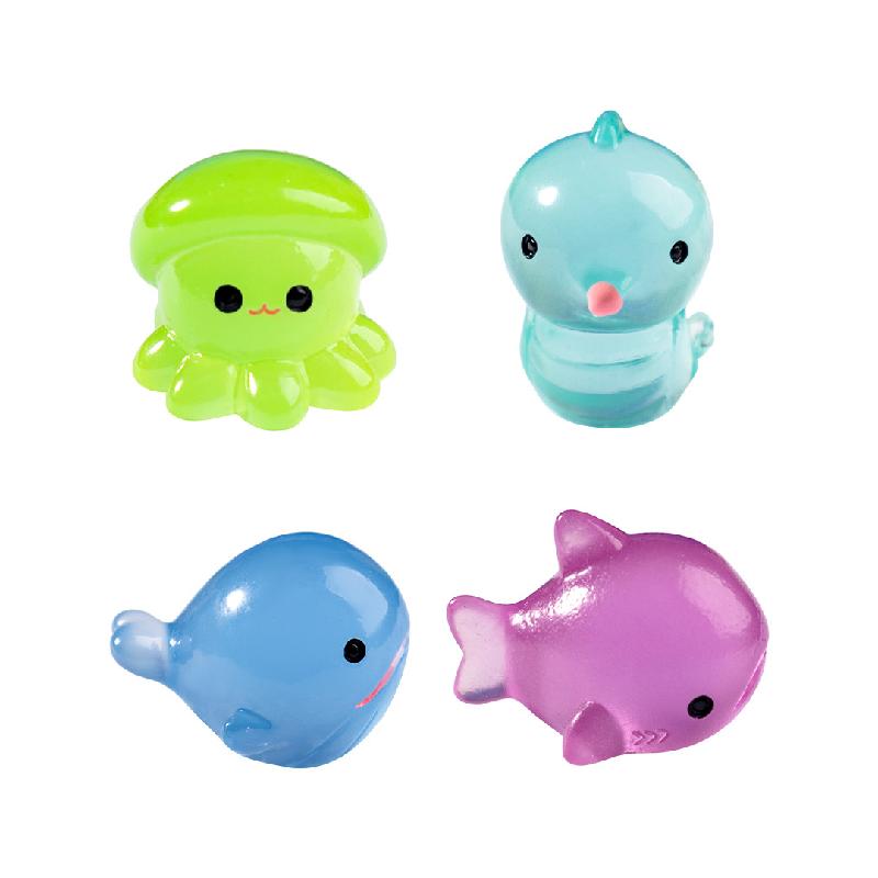 微景观创意夜光鲨鱼海洋动物生态瓶 DIY装饰品配件迷你桌面小摆件