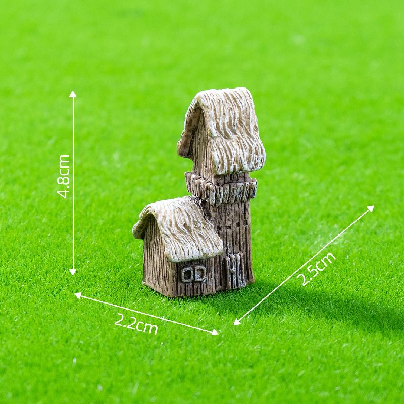 Tiểu cảnh nhà cỏ phong cách đồng quê, trang trí mini (ZC-258)