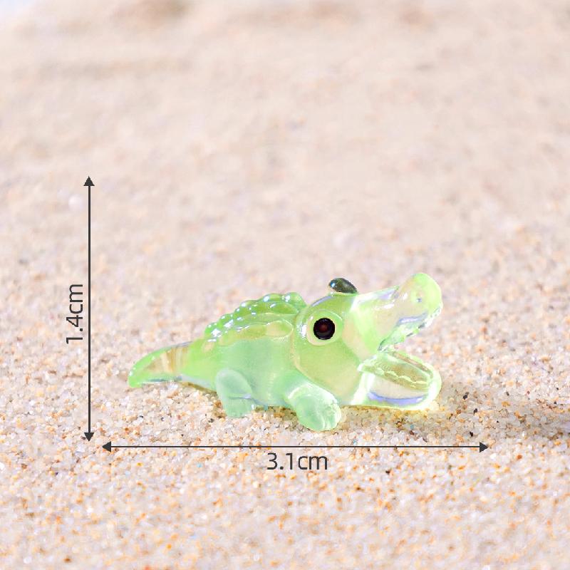 跨境外贸微景观创意夜光大嘴鳄鱼萌粒 DIY装饰品挂配件迷你小摆件