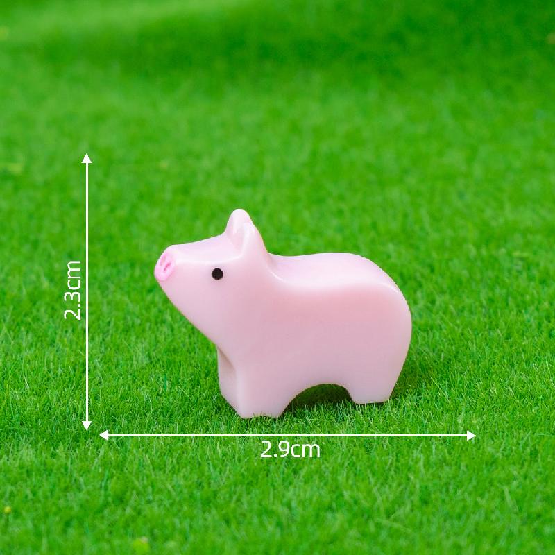 微景观创意仿真木雕小动物萌粒公仔 DIY装饰品配件迷你树脂小摆件