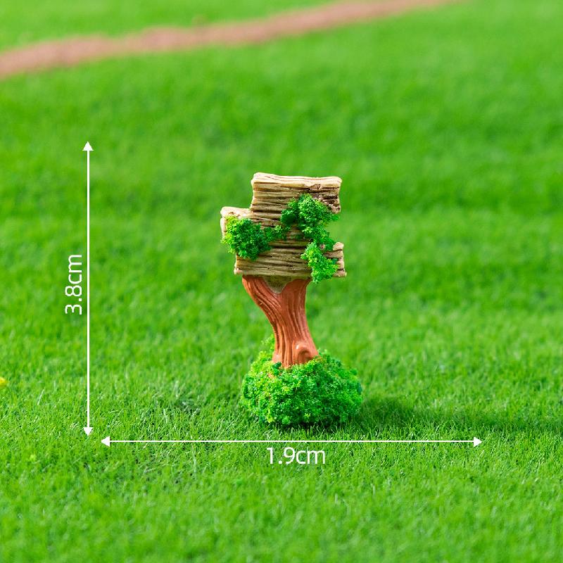跨境新品微景观树桩屋木椅砖片庭院造景 DIY装饰品配件迷你小摆件
