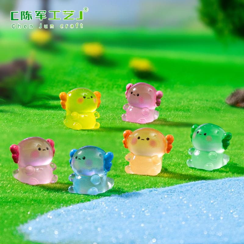 跨境外贸微景观创意夜光胖胖六角龙公仔 DIY装饰品配件迷你小摆件