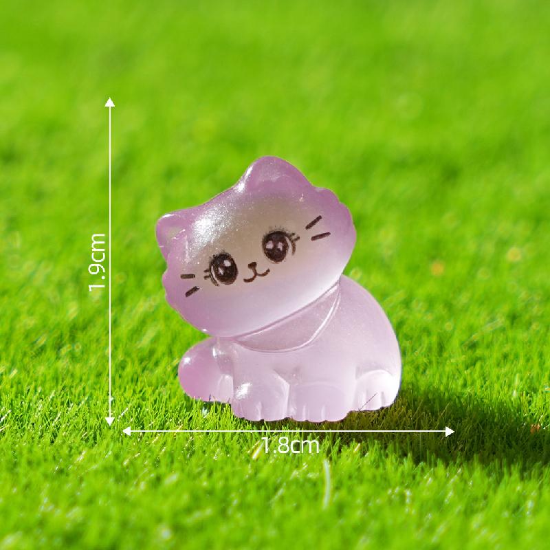 微景观创意新品夜光歪头小猫咪园艺造景 DIY装饰品配件迷你小摆件