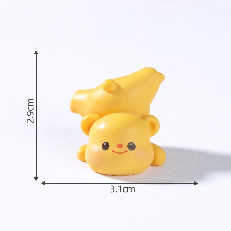 微景观创意可爱黄色小熊公仔 DIY装饰品挂配件迷你车载桌面小摆件
