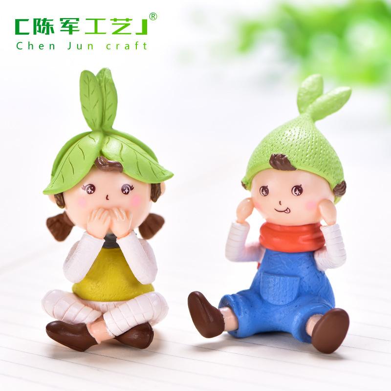 微景观创意可爱三不娃娃女孩 DIY装饰品挂配件迷你车载桌面小摆件
