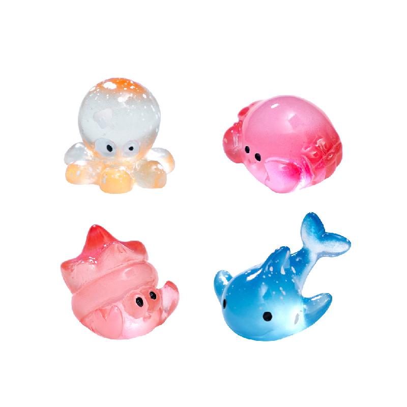 微景观创意夜光海洋小章鱼螃蟹海洋造景 DIY装饰品配件迷你小摆件