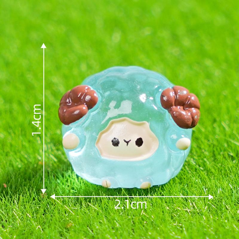 跨境微景观创意夜光小绵羊园艺造景 DIY装饰品配件迷你桌面小摆件