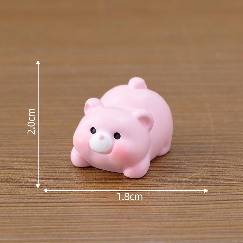 微景观创意萌萌小熊公仔萌粒娃娃屋 DIY装饰品配件迷你车载小摆件