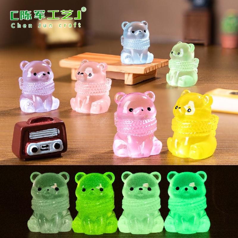 Gấu Bắc Cực phát sáng – Mô hình gấu dạ quang, trang trí xe hơi, bàn làm việc (M-1255)
