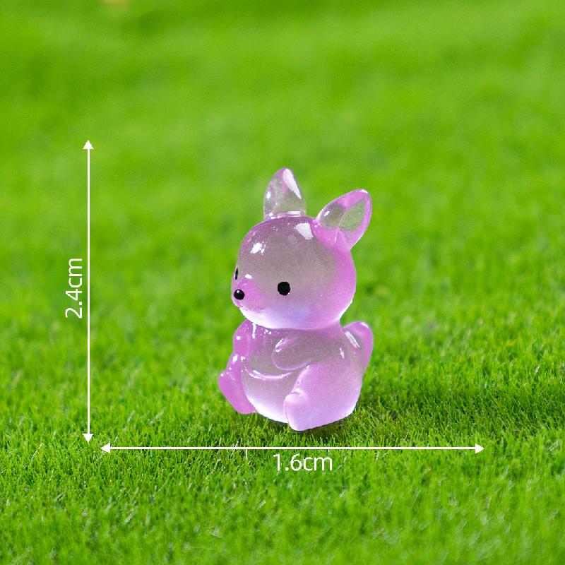 微景观创意夜光袋鼠萌粒园艺造景 DIY装饰品挂配件迷你桌面小摆件