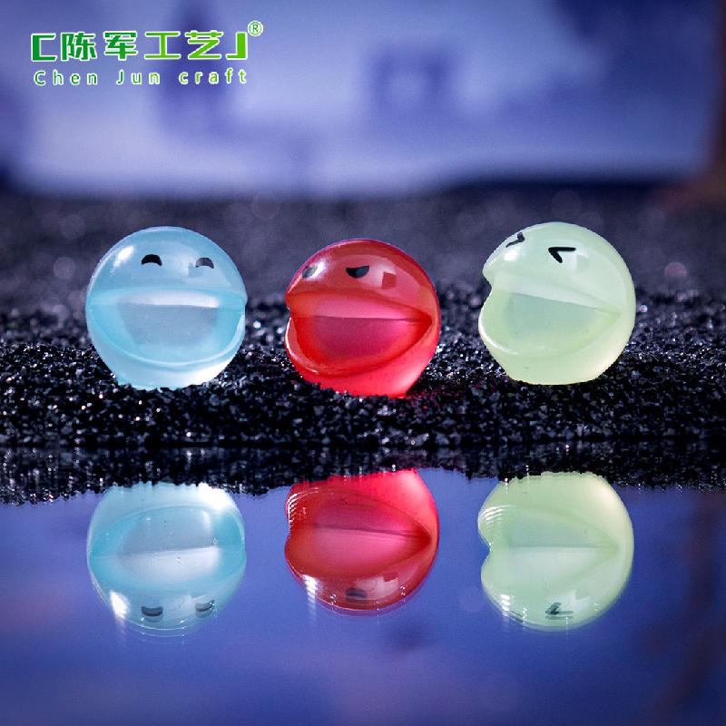 跨境外贸微景观创意夜光豆豆人萌粒 DIY装饰品配件迷你桌面小摆件