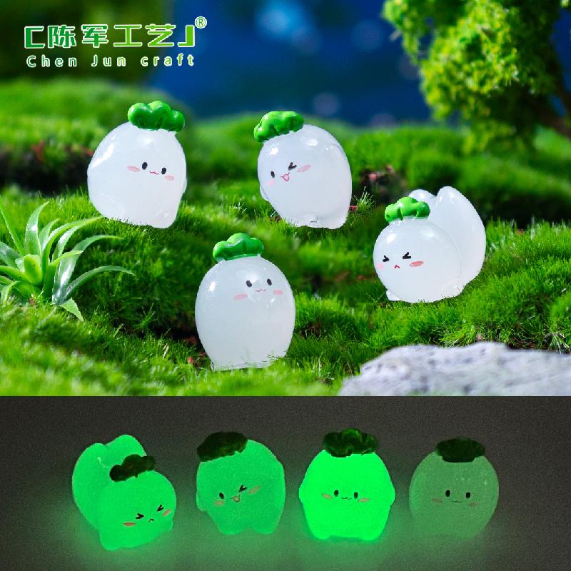 跨境微景观创意可爱夜光萝卜精灵萌粒公仔 DIY装饰配件迷你小摆件