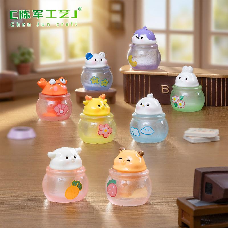 微景观创意小小兔子动物冰杯仿真食玩 DIY装饰配件迷你桌面小摆件