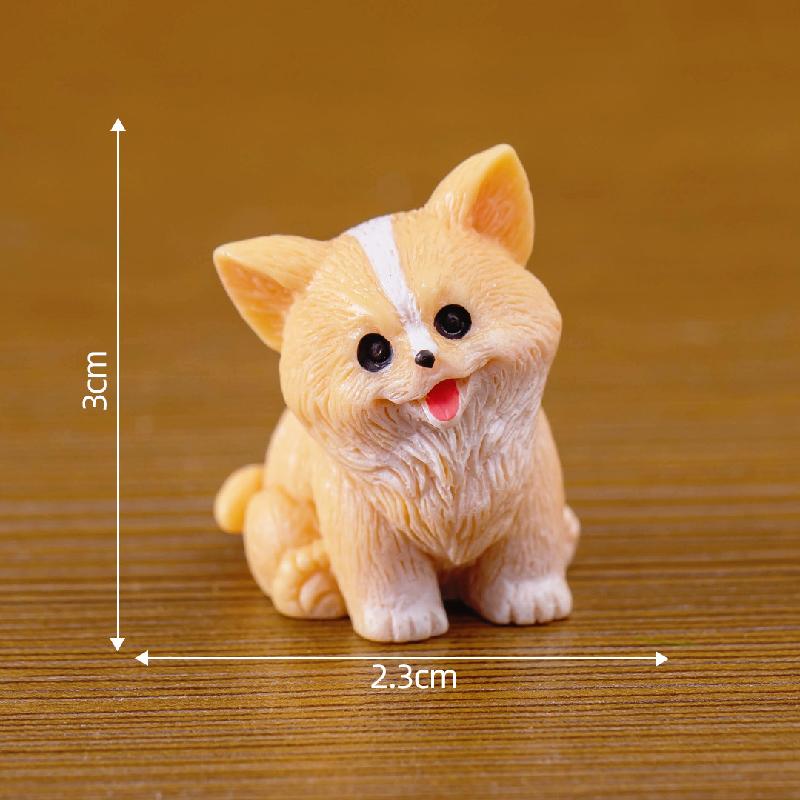 Tiểu cảnh chó trắng dễ thương, trang trí xe hơi mini (ZC-223)