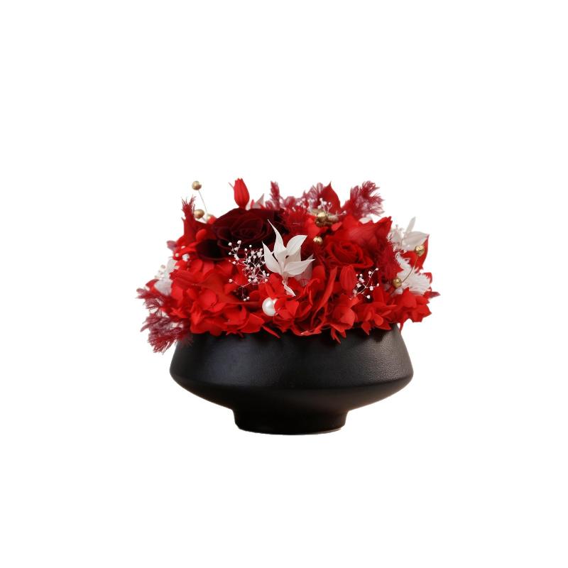Chậu hoa hồng vĩnh cửu trang trí bàn ăn bàn tiếp khách (HK-52)