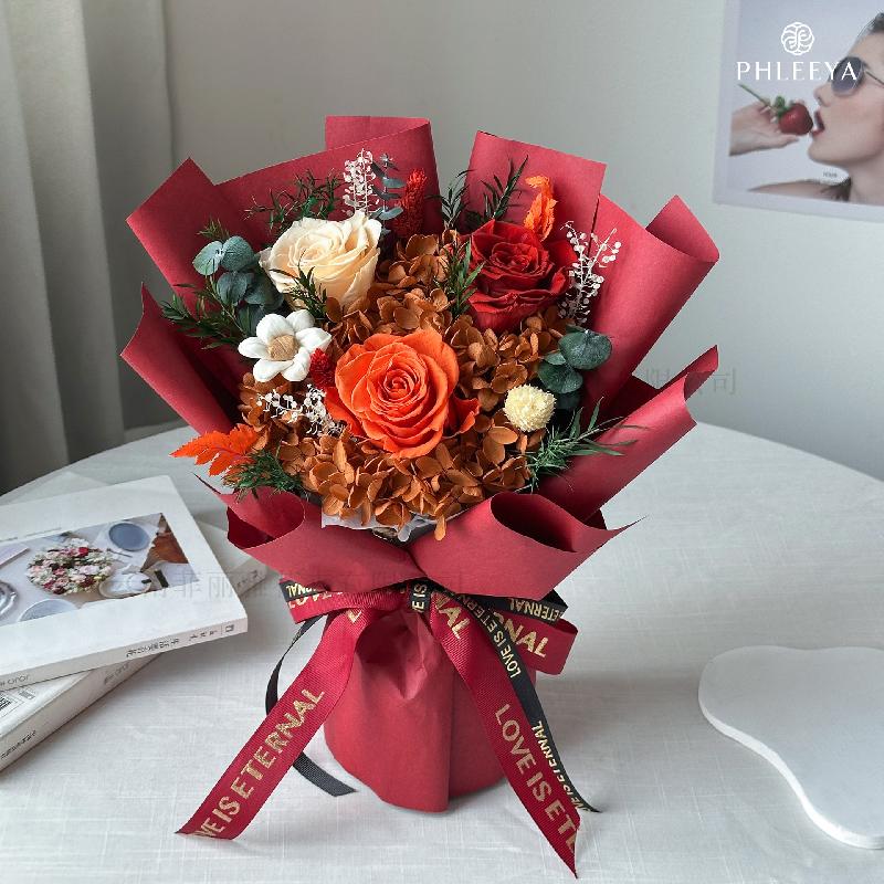 Bó hoa hồng vĩnh cửu quà tặng giáo viên Valentine Thất Tịch (HK-14)