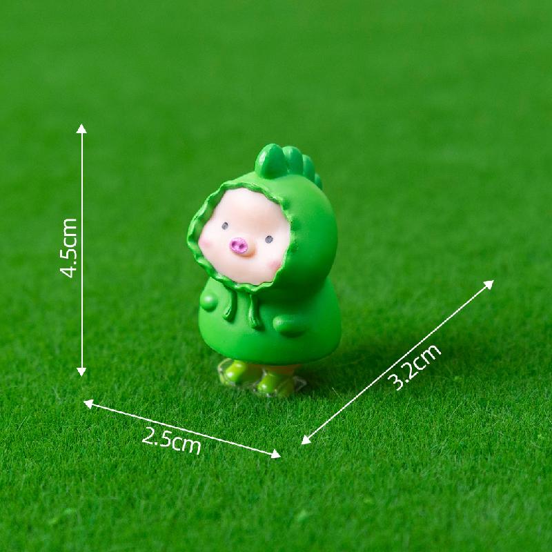 Tiểu cảnh heo dễ thương, túi xách và dưa hấu mini PVC (ZC-141)