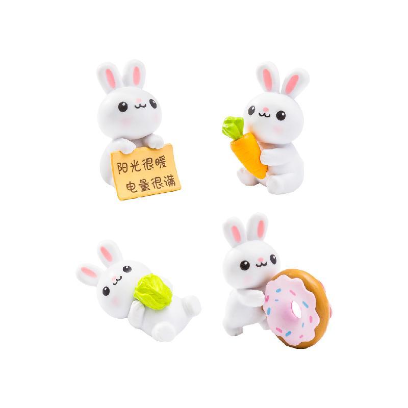 Thỏ vui vẻ mini PVC trang trí sân vườn tiểu cảnh (PK-697)