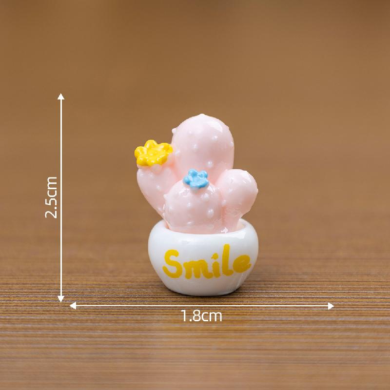 微景观创意粉嫩仙人掌多肉植物盆栽娃屋 DIY装饰品配件树脂小摆件