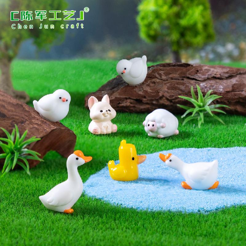 微景观创意可爱动物小猫咪小黄鸭公仔 DIY装饰品挂配件迷你小摆件
