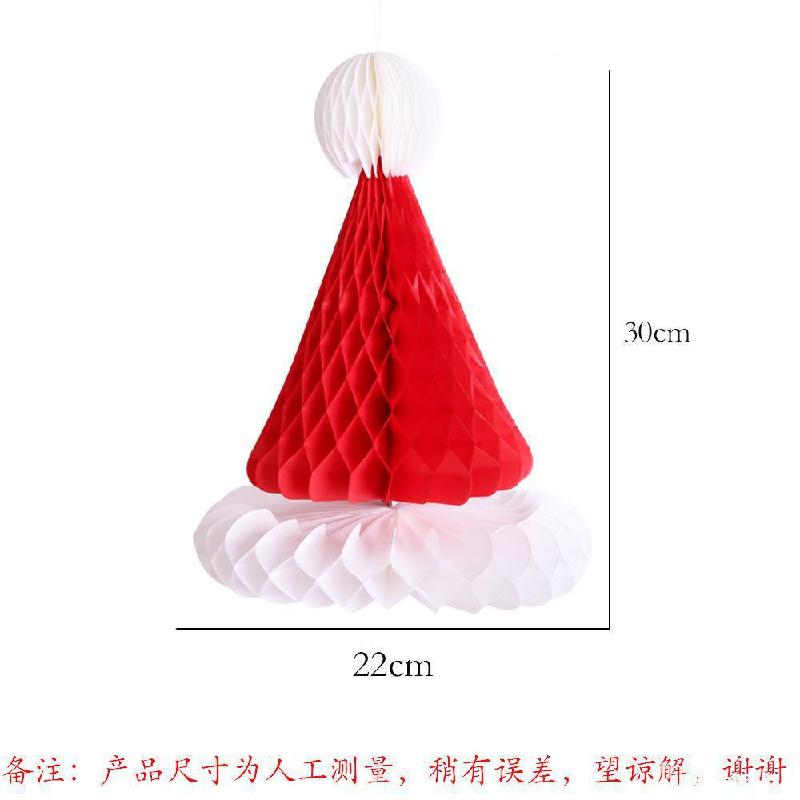 Trang trí Giáng Sinh mới: Cây thông và mũ Noel bằng giấy tổ ong. Hoàn hảo cho tiệc Giáng Sinh, trang trí cây thông Noel, và không gian lễ hội.