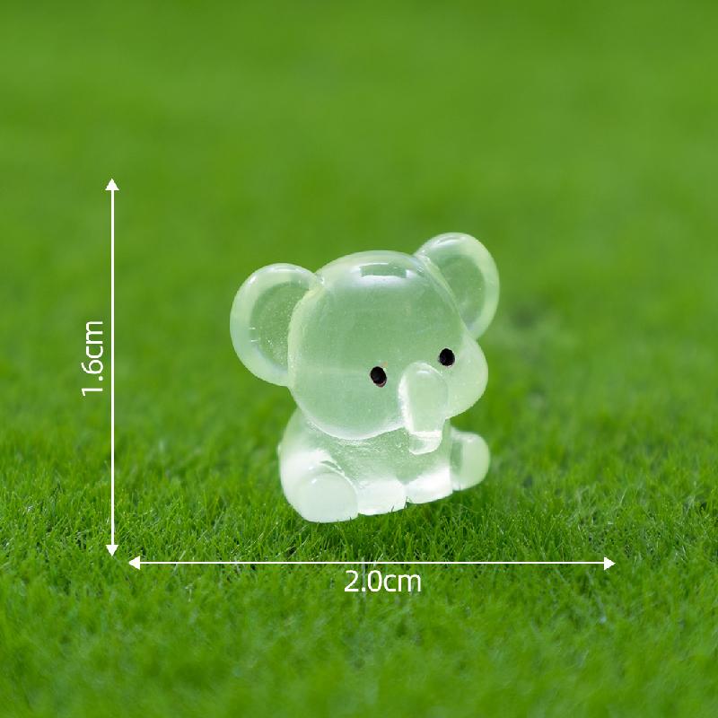 微景观创意夜光小象萌粒园艺造景 DIY装饰品挂配件迷你树脂小摆件
