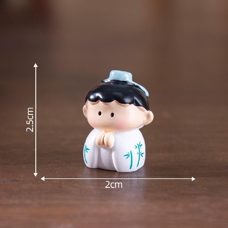 微景观创意可爱孔子与小书童公仔 DIY装饰品挂配件迷你桌面小摆件