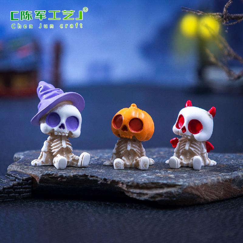 跨境外贸微景观创意南瓜骷髅糖果萌粒 DIY装饰配件迷你桌面小摆件