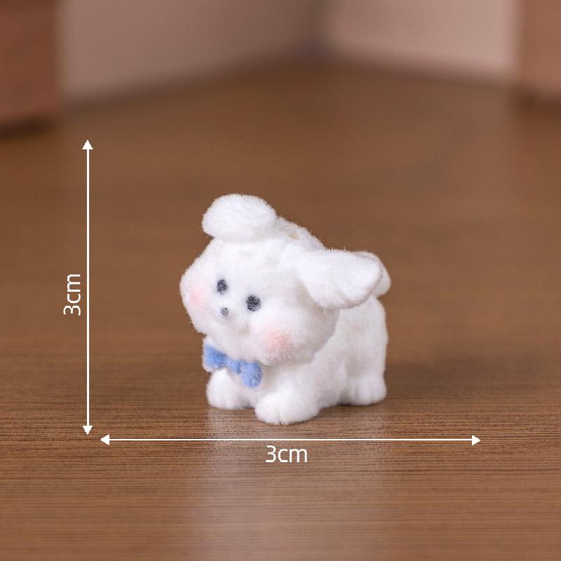 植绒风雨小狗萌粒公仔 DIY装饰品钥匙扣包包挂配件迷你桌面小摆件