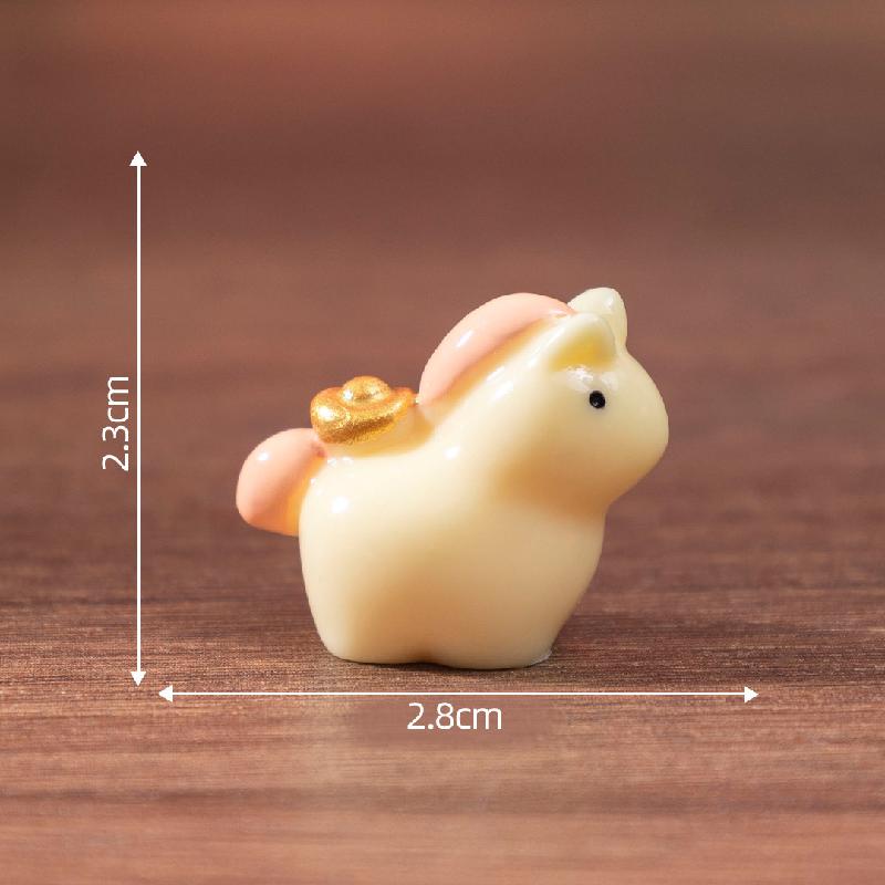 微景观创意新年夜光金银小马萌粒 DIY装饰品挂配件迷你桌面小摆件